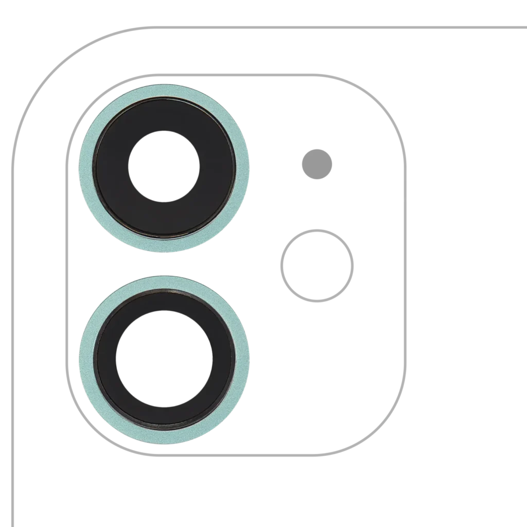Back Camera Lens With Bracket & Bezel For iPhone 11 (2 Piece Set) (Aftermarket Plus) (Green)