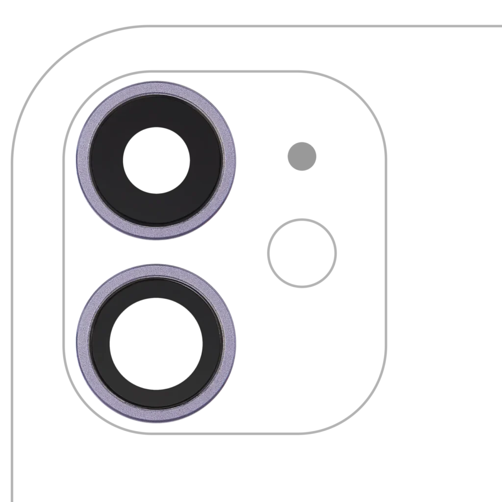 Back Camera Lens With Bracket & Bezel For iPhone 11 (2 Piece Set) (Aftermarket Plus) (Purple)