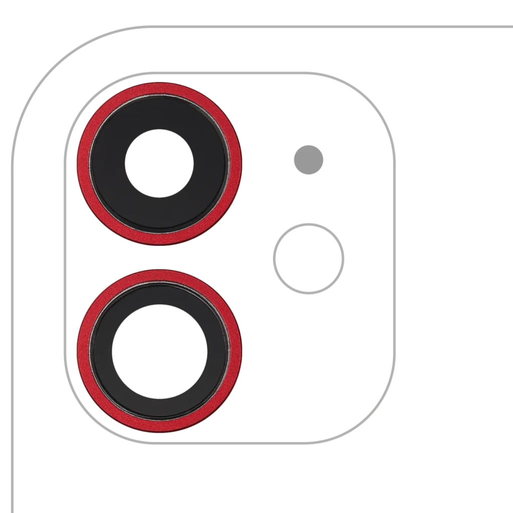Back Camera Lens With Bracket & Bezel For iPhone 11 (2 Piece Set) (Aftermarket Plus) (Red)