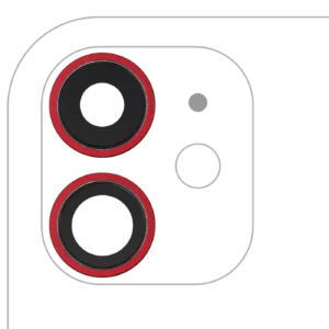 Back Camera Lens With Bracket & Bezel For iPhone 11 (2 Piece Set) (Aftermarket Plus) (Red)