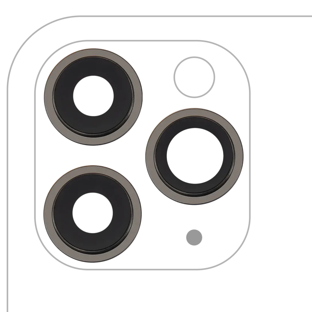 Back Camera Lens With Bracket & Bezel For iPhone 11 Pro / Pro Max (3 Piece Set) (Aftermarket Plus) (Black)