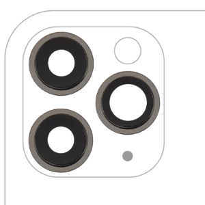 Back Camera Lens With Bracket & Bezel For iPhone 11 Pro / Pro Max (3 Piece Set) (Aftermarket Plus) (Black)