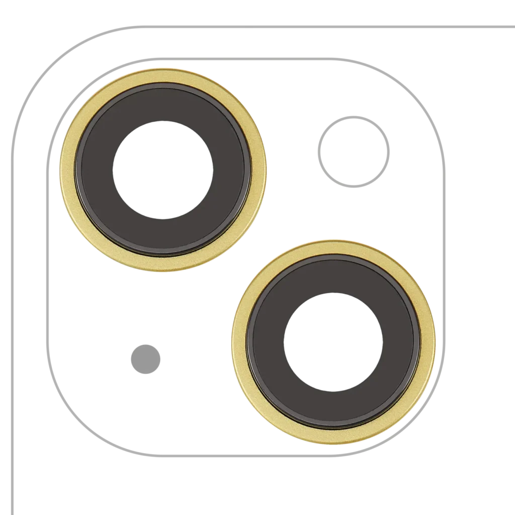 Back Camera Lens With Bracket & Bezel For iPhone 14 / 14 Plus (2 Piece Set) (Premium) (Yellow)