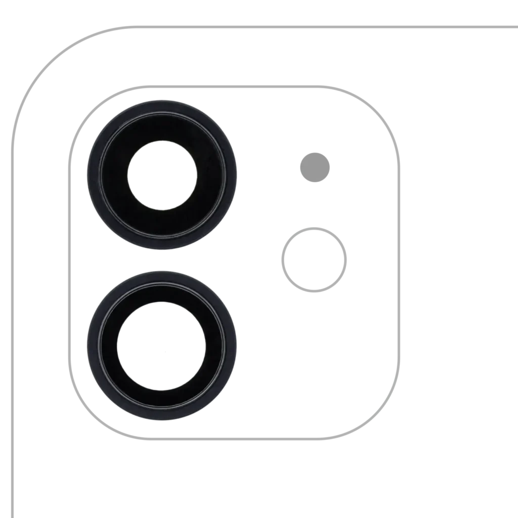 Back Camera Lens With Bracket & Bezel For iPhone 12 / 12 Mini (Aftermarket Plus) (Black) (10 Pack)