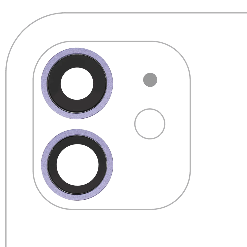 Back Camera Lens With Bracket & Bezel For iPhone 12 / 12 Mini (Real Sapphire) (Premium) (Purple)