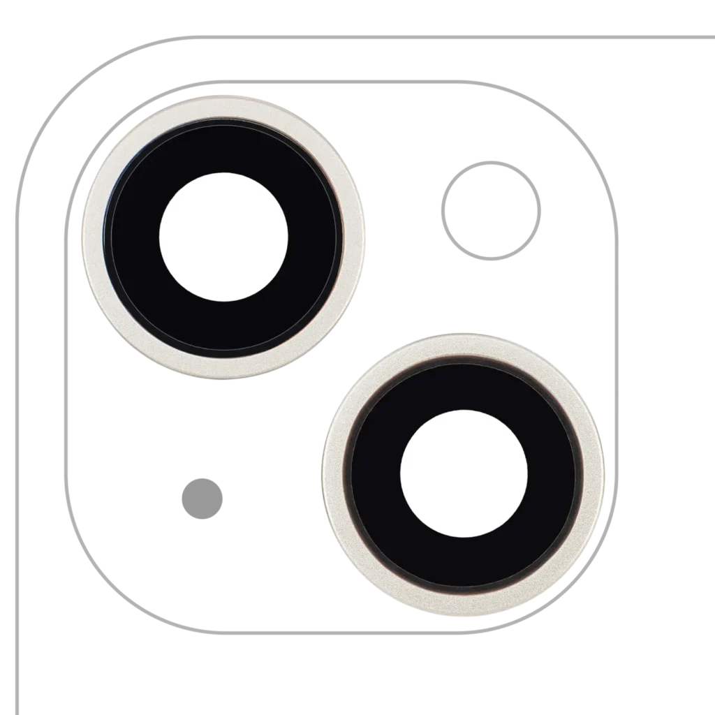Back Camera Lens With Bracket & Bezel For iPhone 14 / 14 Plus (2 Piece Set) (Aftermarket Plus) (Starlight)