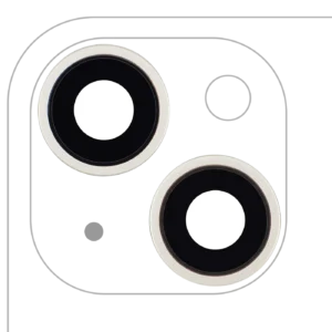 Back Camera Lens With Bracket & Bezel For iPhone 14 / 14 Plus (2 Piece Set) (Aftermarket Plus) (Starlight)