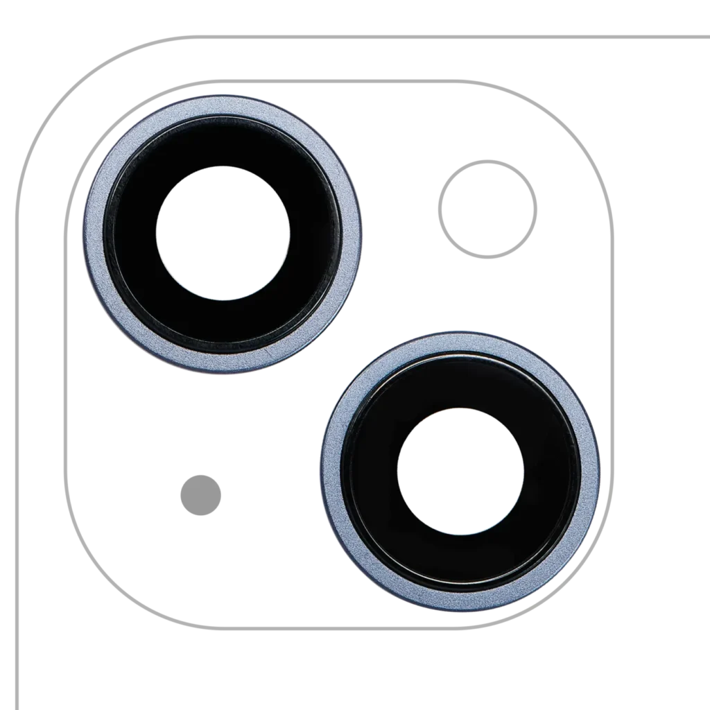 Back Camera Lens With Bracket & Bezel For iPhone 14 / 14 Plus (2 Piece Set) (Premium) (Blue)