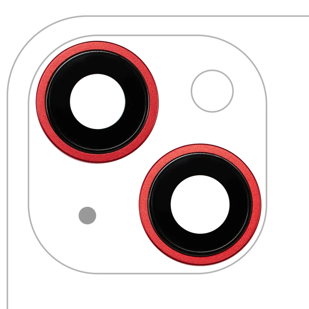 Back Camera Lens With Bracket & Bezel For iPhone 14 / 14 Plus (2 Piece Set) (Premium) (Red)