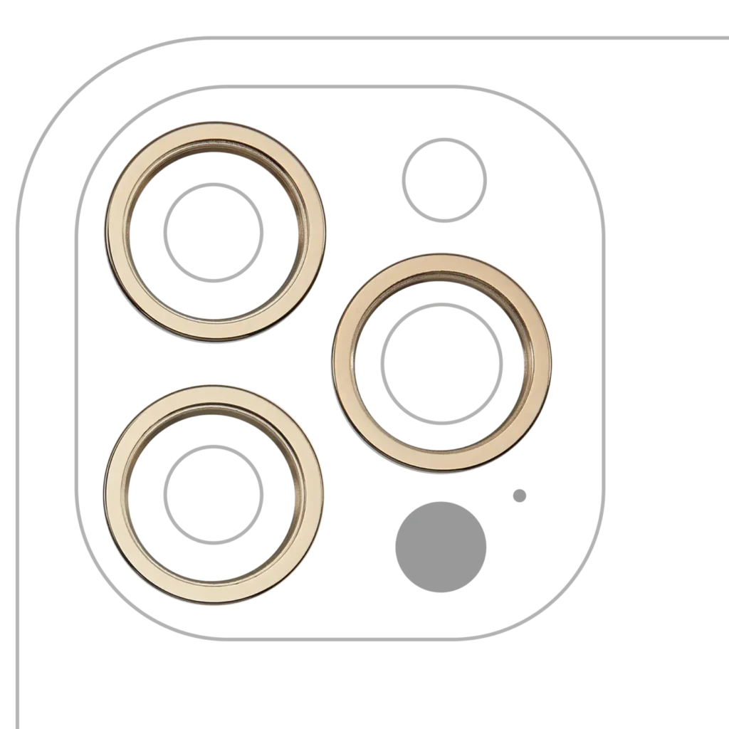 Back Camera Bezel Ring Only For iPhone 12 Pro Max (Gold) (3 Piece Set)