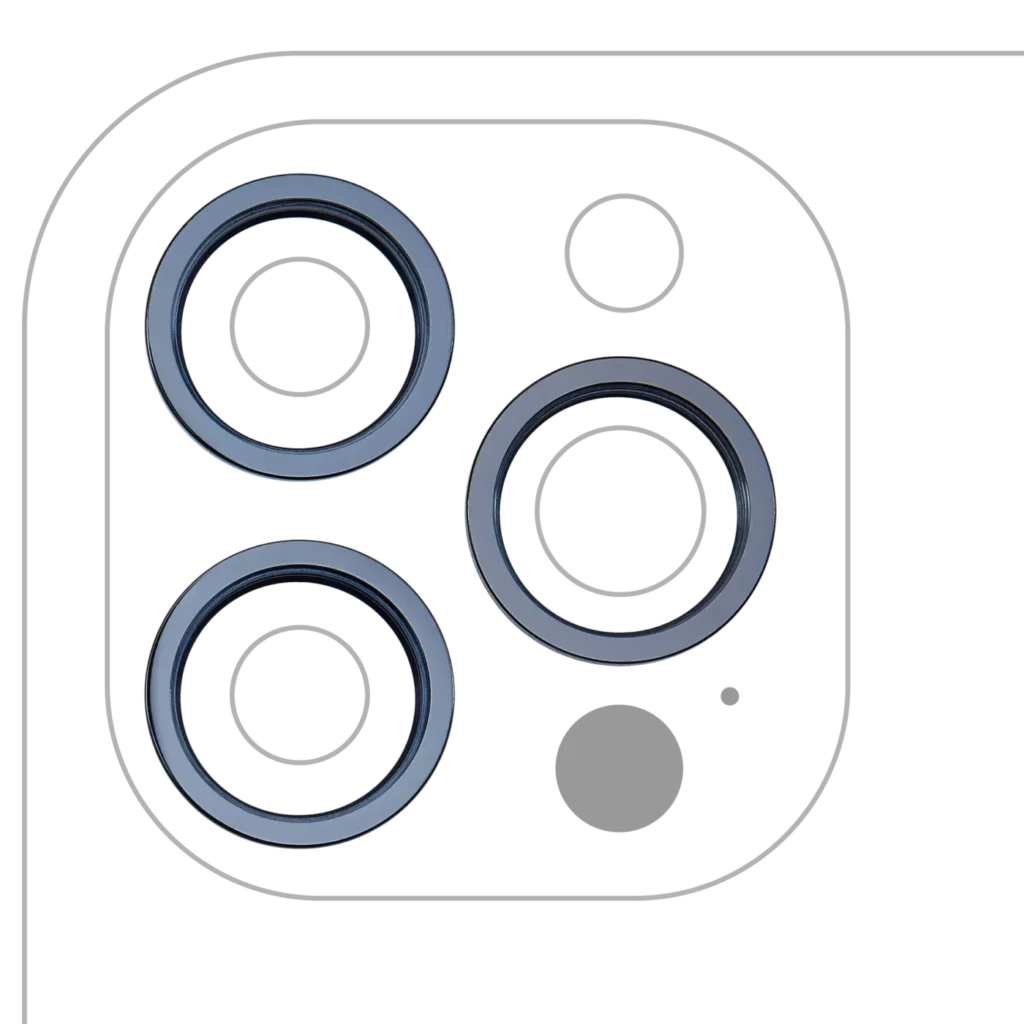 Back Camera Bezel Ring Only For iPhone 12 Pro Max (Pacific Blue) (3 Piece Set)