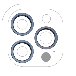 Back Camera Bezel Ring Only For iPhone 12 Pro Max (Pacific Blue) (3 Piece Set)