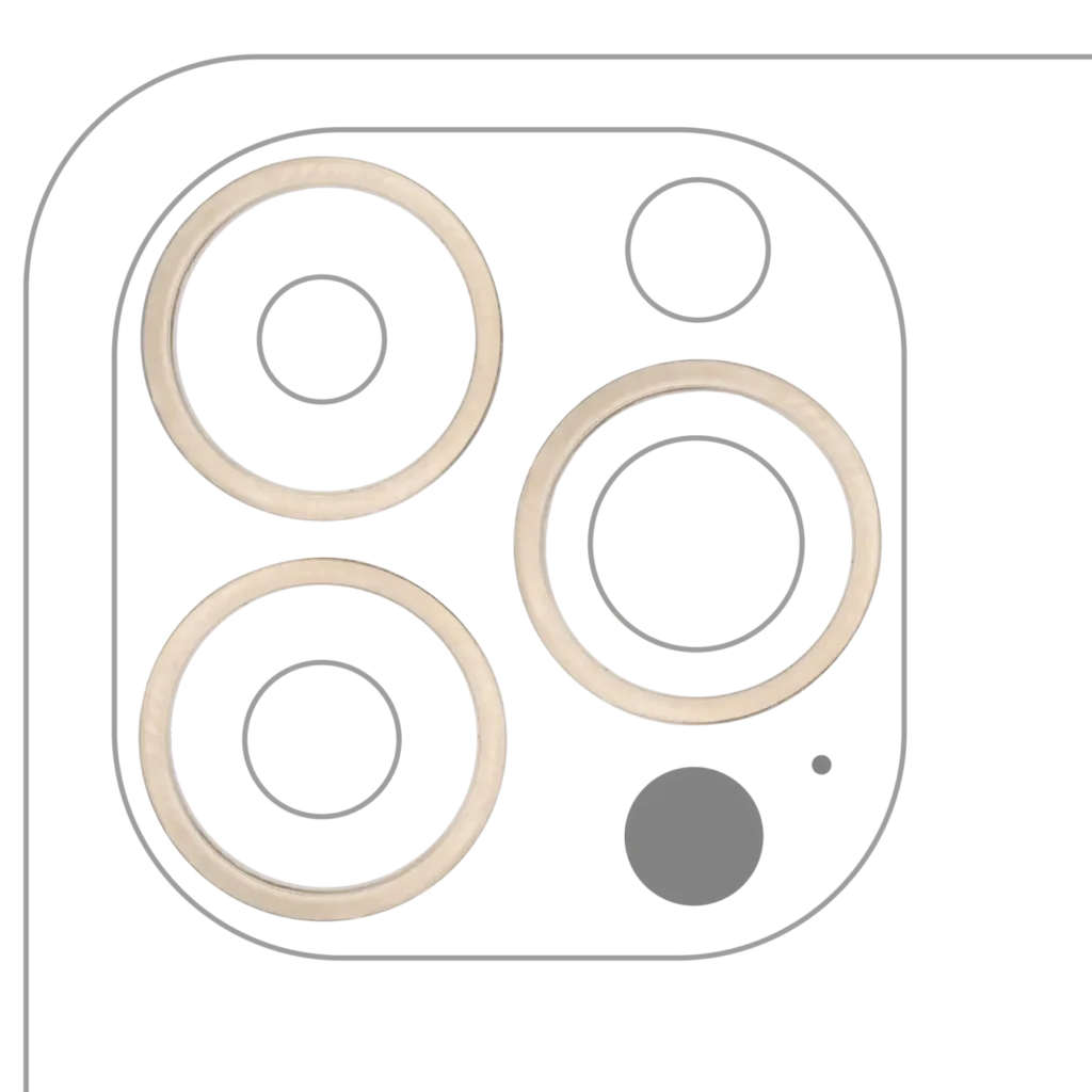 Back Camera Bezel Ring Only For iPhone 13 Pro / 13 Pro Max (Gold) (3 Piece Set)