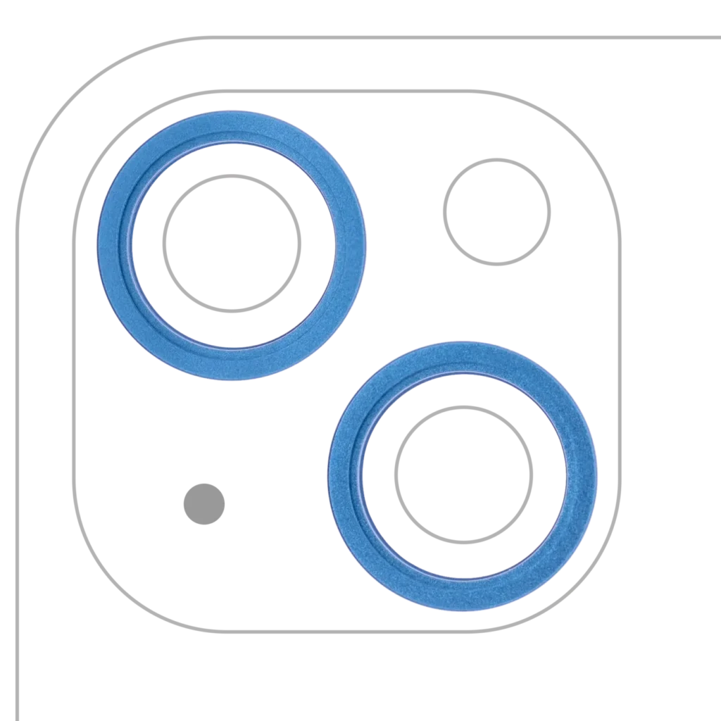 Back Camera Bezel Ring Only For iPhone 13 / 13 Mini (Blue) (2 Piece Set)