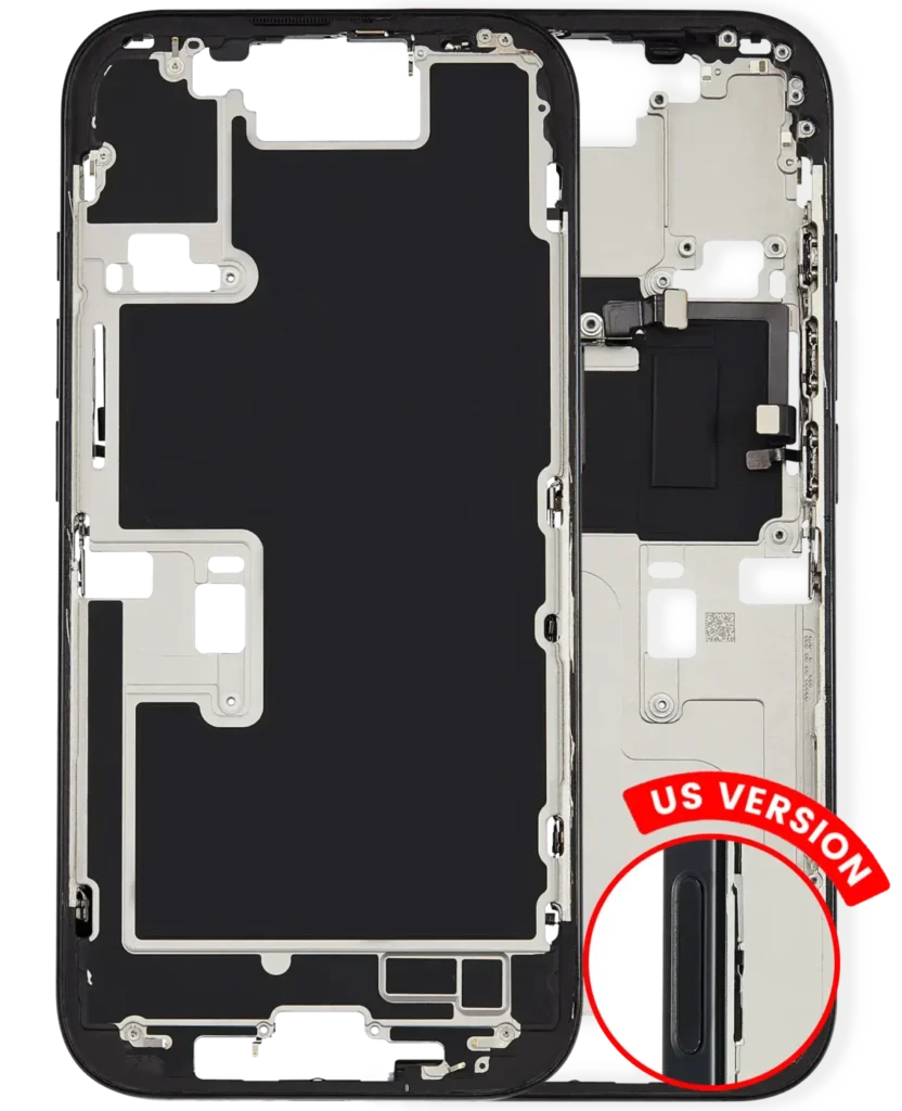 Mid-Frame Housing W/ Small Parts For iPhone 16 Pro (US Version) (Used OEM Pull: Grade A) (Black Titanium)