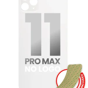 Back Glass With 3M Adhesive For iPhone 11 Pro Max (No Logo / Large Camera Hole) (Silver)