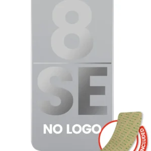 Back Glass With 3M Adhesive For iPhone 8 / SE (2020) (No Logo / Large Camera Hole) (Silver)