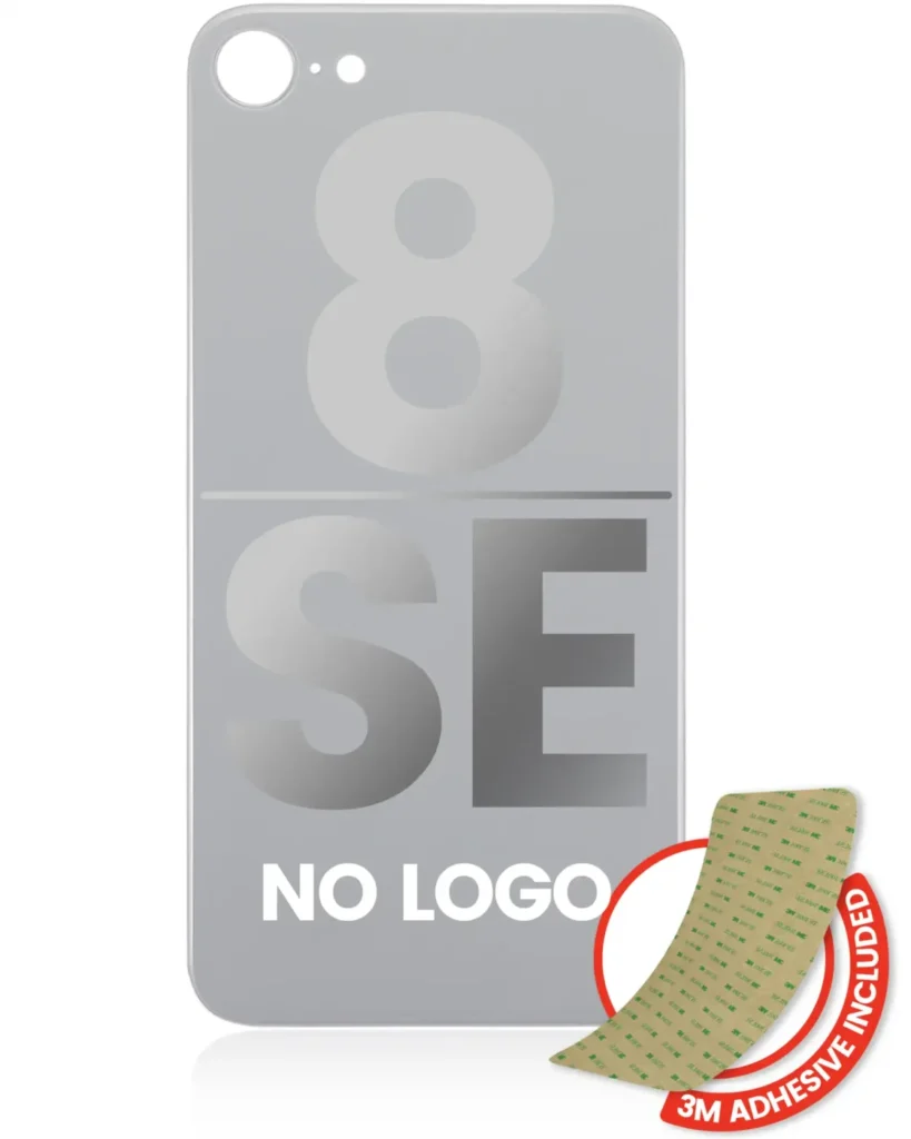 Back Glass With 3M Adhesive For iPhone 8 / SE (2020) (No Logo / Large Camera Hole) (Silver)