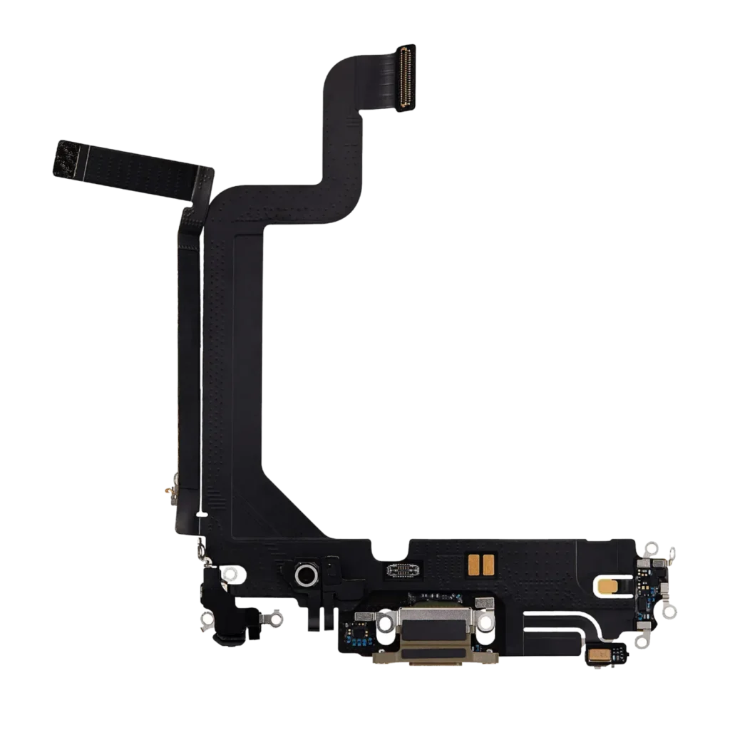 Charging Port Flex Cable For iPhone 14 Pro Max (Used OEM Pull) (Gold)