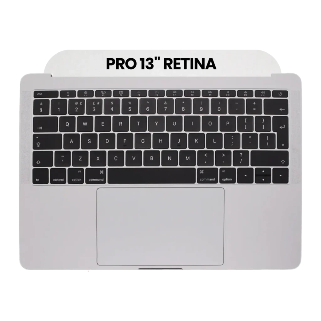 Top Case with Keyboard (ISO UK) and Trackpad For MacBook Pro 13" A1708 (2016-2017) (Used OEM Pull: Grade A) (Silver)