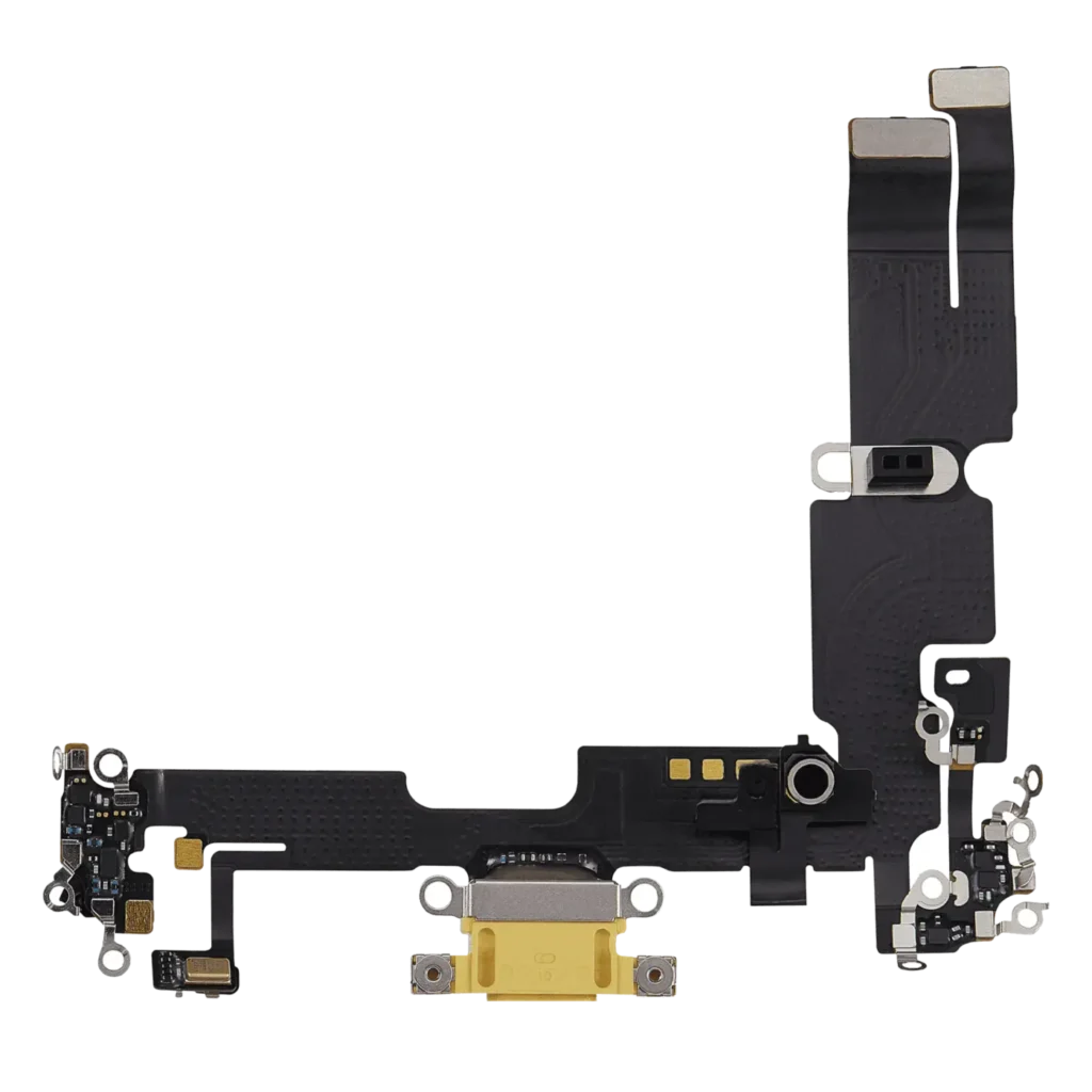 Charging Port Flex Cable For iPhone 14 Plus (Used OEM Pull) (Yellow)
