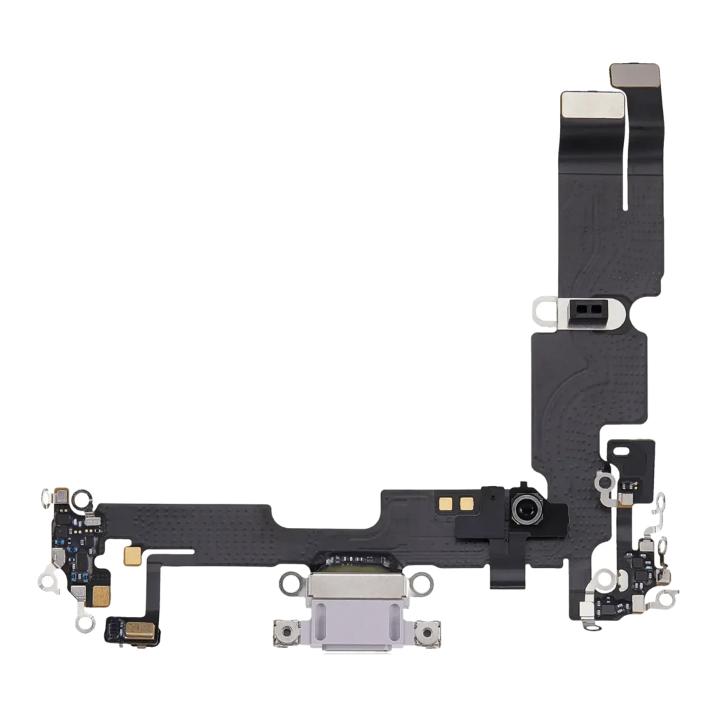 Charging Port Flex Cable For iPhone 14 Plus (Used OEM Pull) (Purple)