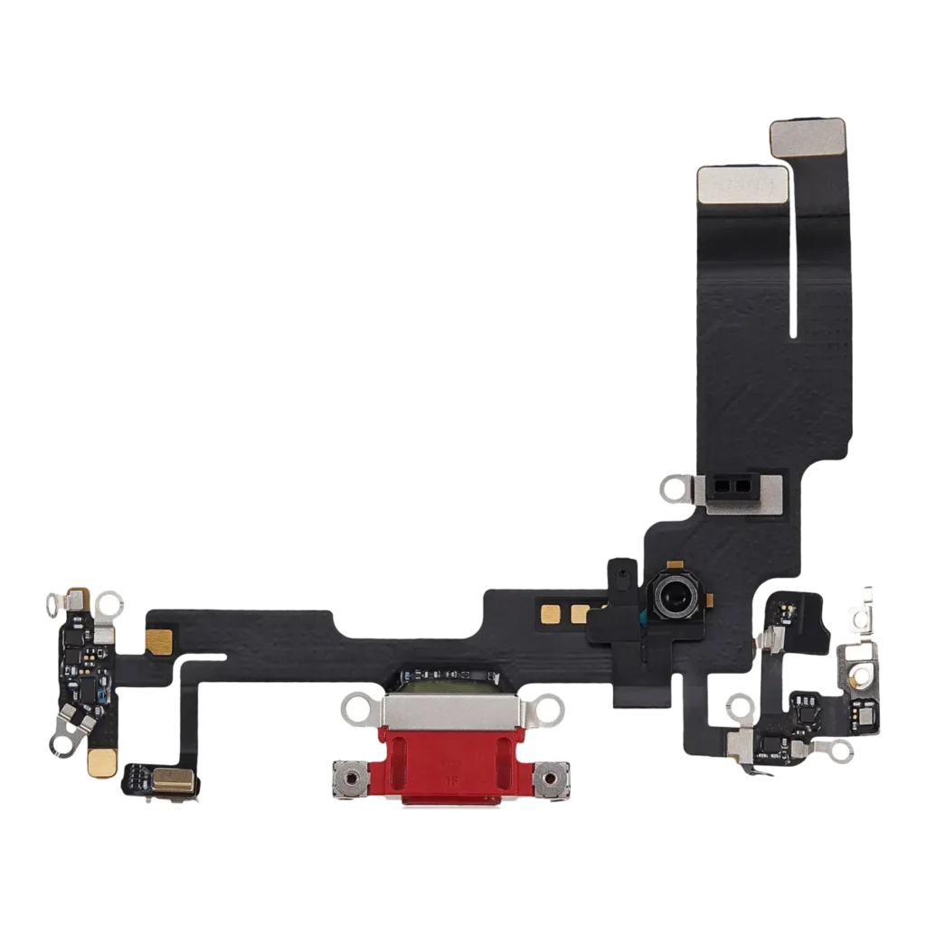 Charging Port Flex Cable For iPhone 14 (Used OEM Pull) (Red)
