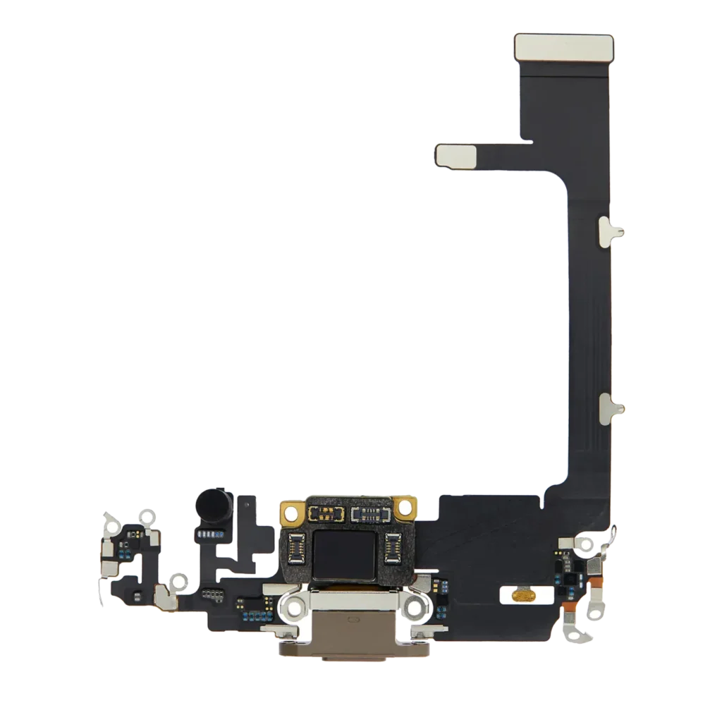 Charging Port Flex Cable With Board For iPhone 11 Pro (Used OEM Pull) (Gold)