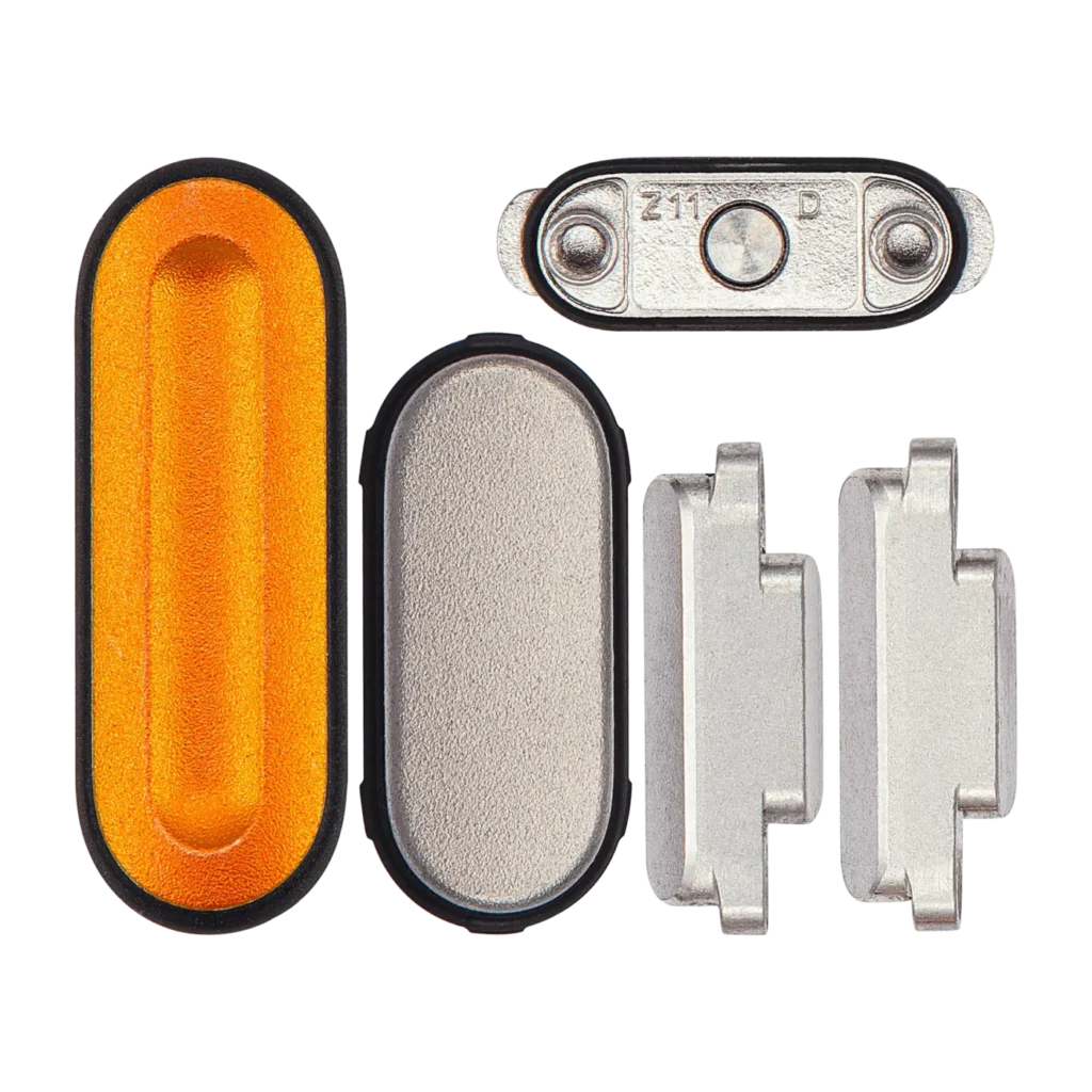 Sidekey Button Set For Watch Series Ultra(1st Gen) (49MM) (Orange / Silver) (5 Piece Set)