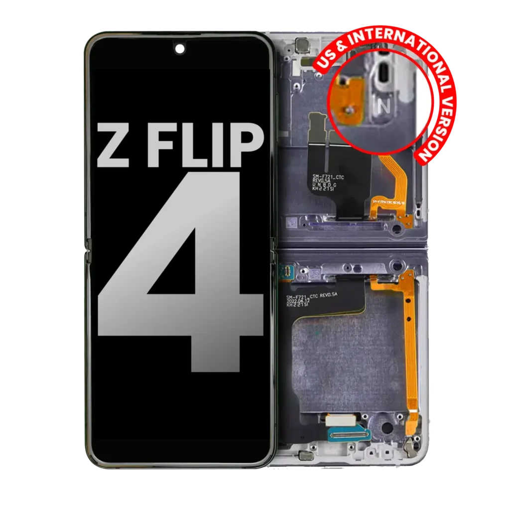Inner OLED Assembly With Frame For Samsung Galaxy Z Flip 4 5G (US & International) (Used OEM Pull: Grade A) (Bora Purple)