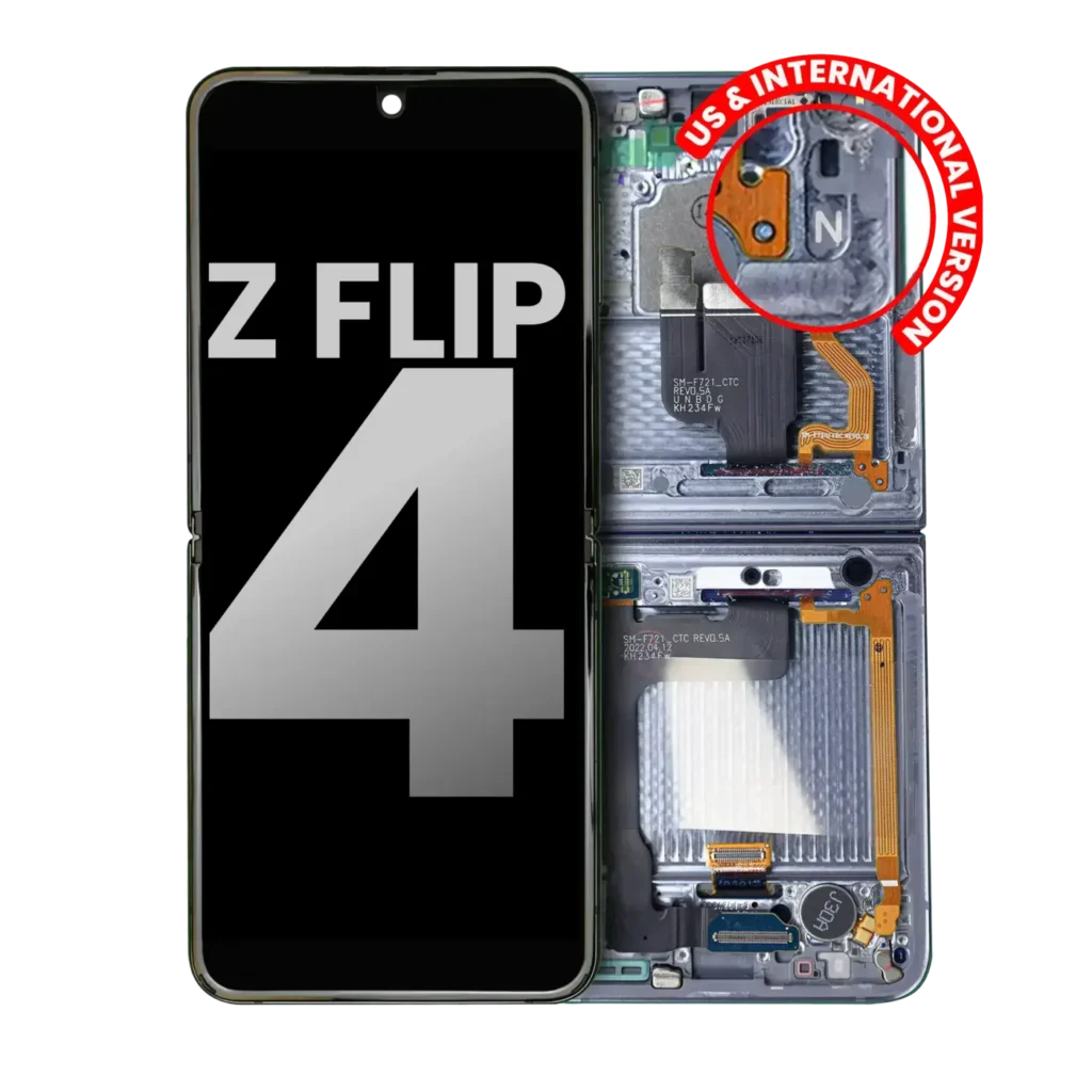 Inner OLED Assembly With Frame For Samsung Galaxy Z Flip 4 5G (US & International) (Used OEM Pull: Grade A) (Blue)