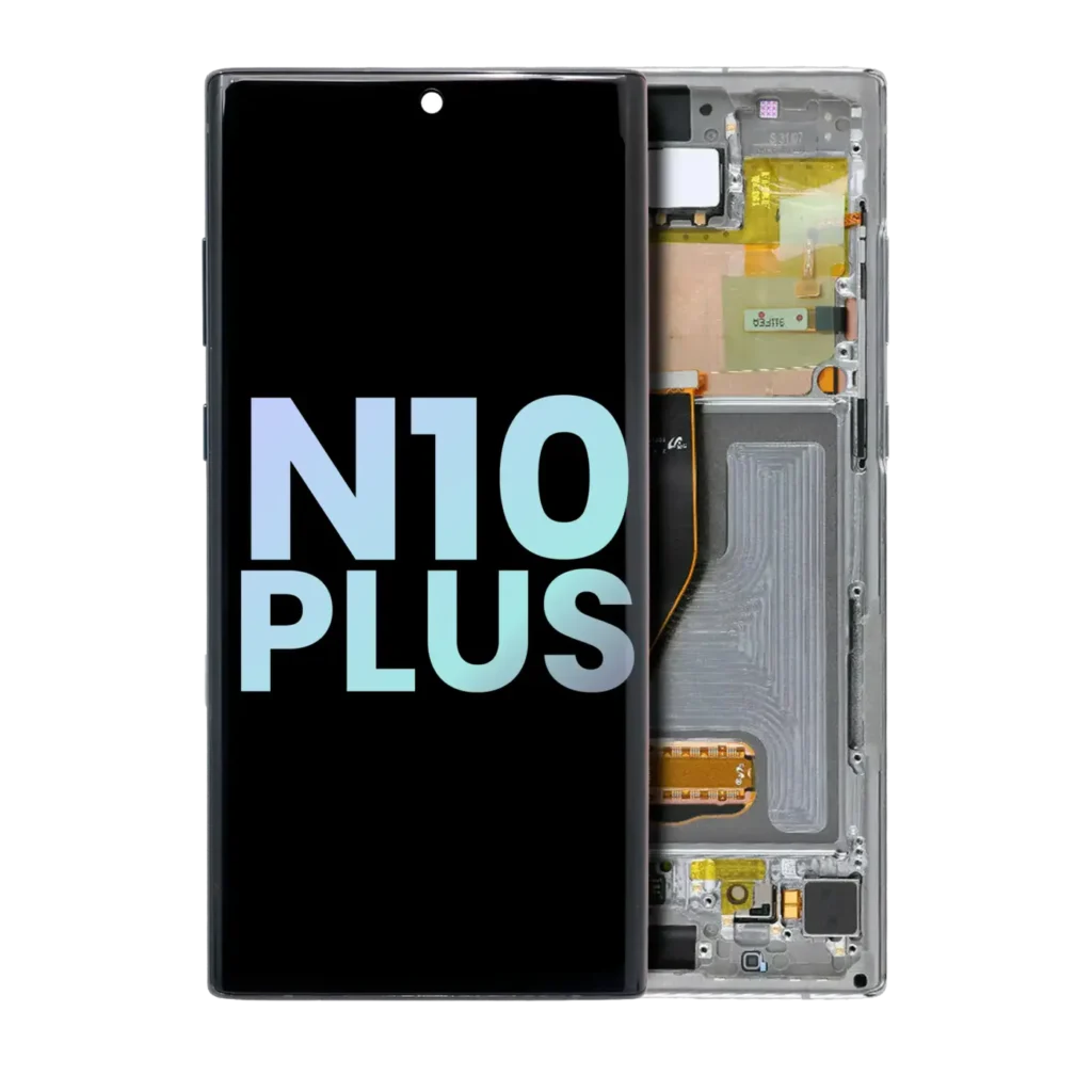 OLED Assembly With Frame For Samsung Galaxy Note 10 Plus / 5G (Service Pack) (Aura Glow / Silver)