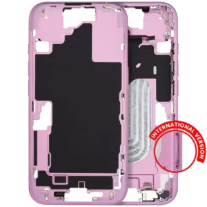 Mid-Frame Housing W/ Small Parts For iPhone 16 (EU / Global Version) (Used OEM Pull: Grade A) (Pink)