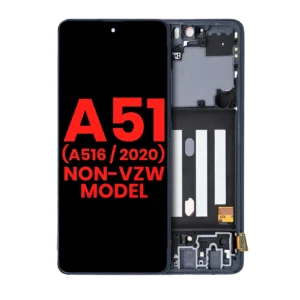 OLED Assembly With Frame For Samsung Galaxy A51 5G (A516 / 2020) (Non-Verizon 5G UW Frame) (6.46") (Aftermarket Plus) (Prism Cube Black)