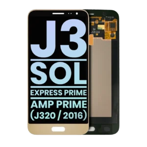 LCD Assembly Without Frame For Samsung Galaxy J3 / Sol 4G / Express Prime / Amp Prime (J320 / 2016) (Service Pack) (Gold)