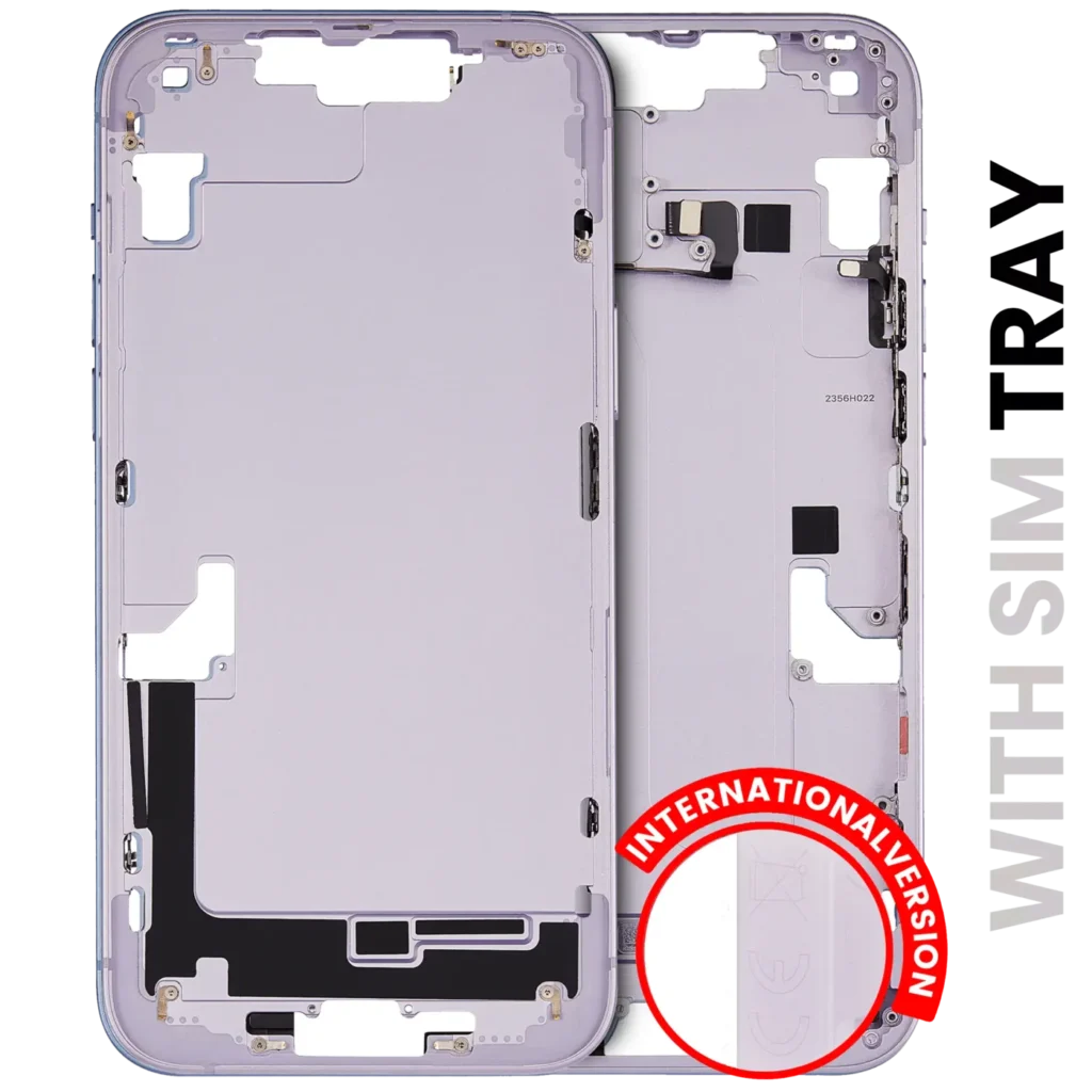 Mid-Frame Housing W/ Small Parts For iPhone 14 Plus (EU / Global Version) (Used OEM Pull: Grade A) (Purple)