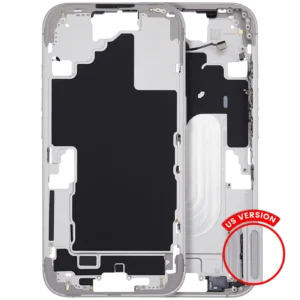 Mid-Frame Housing With Power And Volume Button For iPhone 16 (US Version) (Aftermarket Plus) (White)