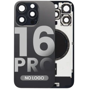 Back Glass w/ MagSafe Magnet For iPhone 16 Pro (No Logo) (Aftermarket) (Black Titanium)