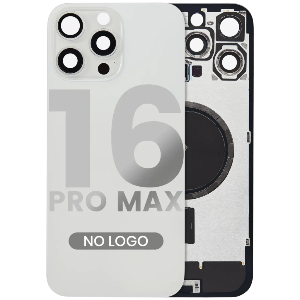Back Glass w/ MagSafe Magnet For iPhone 16 Pro Max (No Logo) (Aftermarket) (White Titanium)