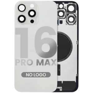 Back Glass w/ MagSafe Magnet For iPhone 16 Pro Max (No Logo) (Aftermarket) (White Titanium)