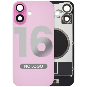 Back Glass w/ MagSafe Magnet For iPhone 16 (Aftermarket) (Pink) (No Logo)