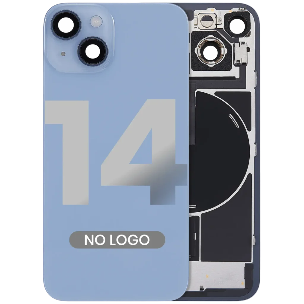 Back Glass w/ MagSafe Magnet & NFC & Flashlight Flex For iPhone 14 (Aftermarket) (No Logo) (Blue)