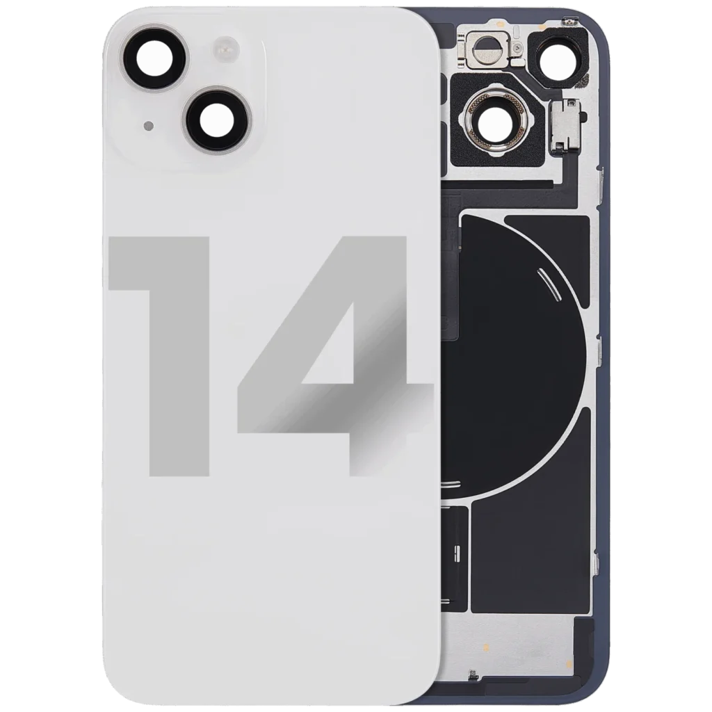 Back Glass w/ MagSafe Magnet & NFC & Flashlight Flex For iPhone 14 (Used OEM Pull: Grade C) (Starlight)