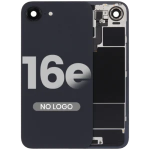Back Glass w/ MagSafe Magnet & NFC & Flashlight Flex For iPhone 16e (Aftermarket) (Black)