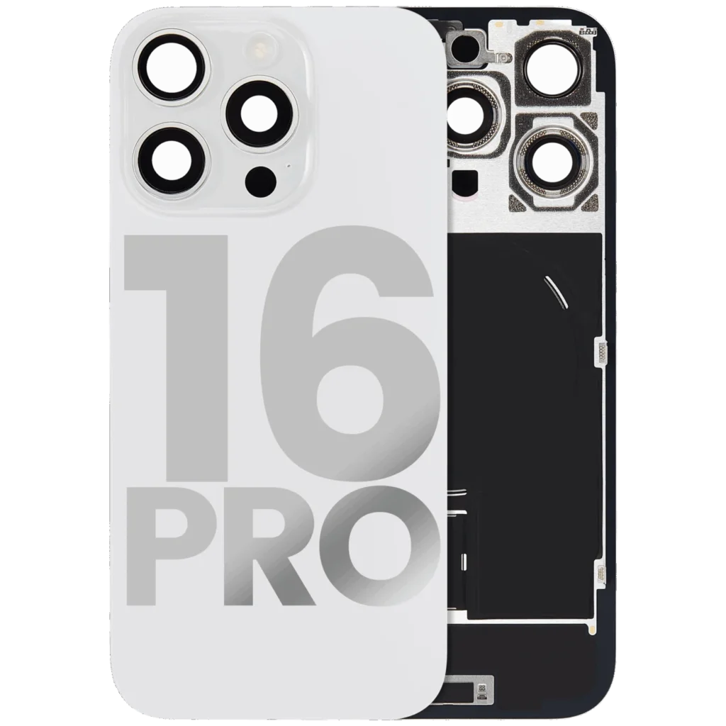 Back Glass w/ MagSafe Magnet & NFC & Flashlight Flex For iPhone 16 Pro (Used OEM Pull: Grade C) (White Titanium)