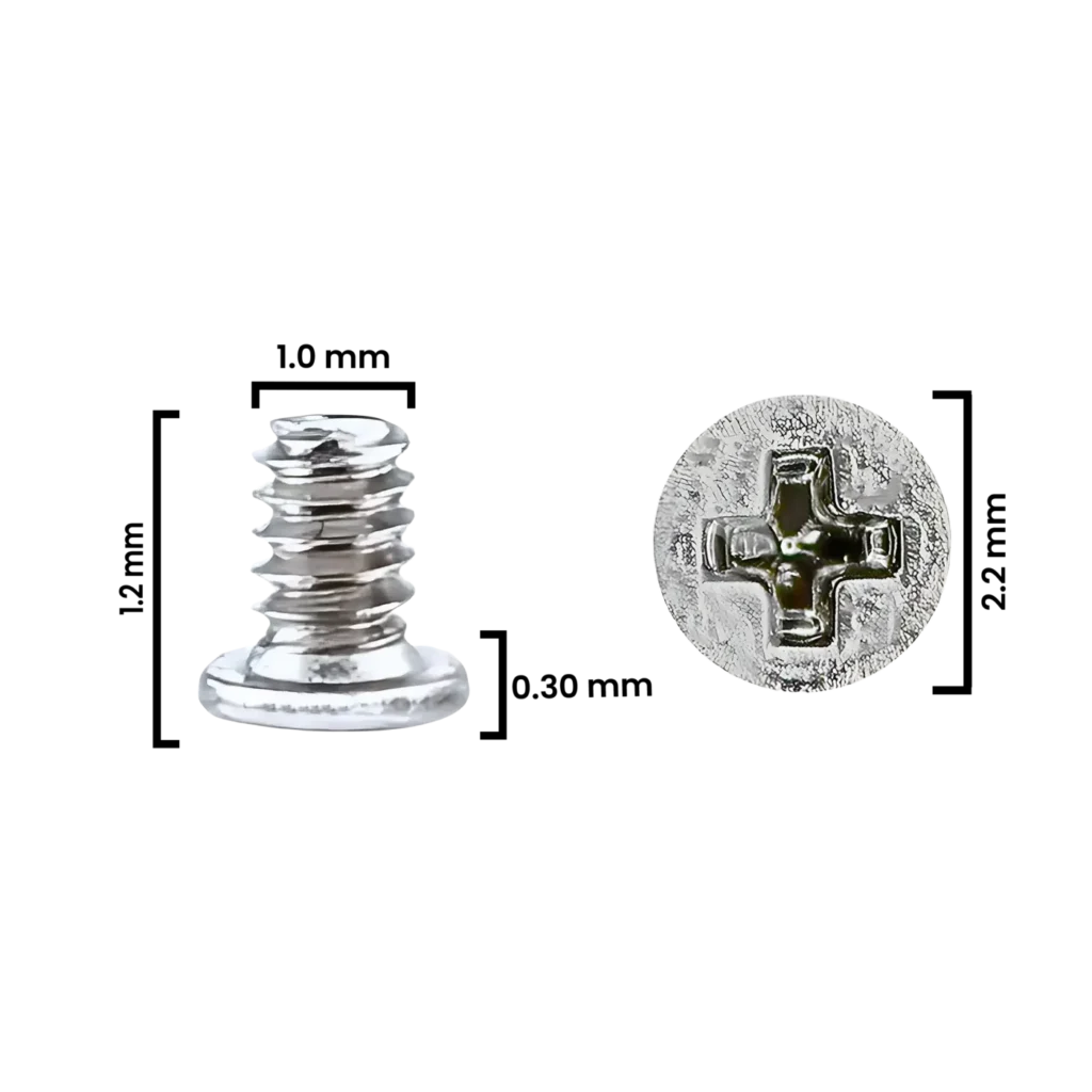 Internal Screw Set (M1.0×1.2×2.2D×0.30T) For iPhone 12 Pro Max (Service Pack) (Silver) (30 Pack)