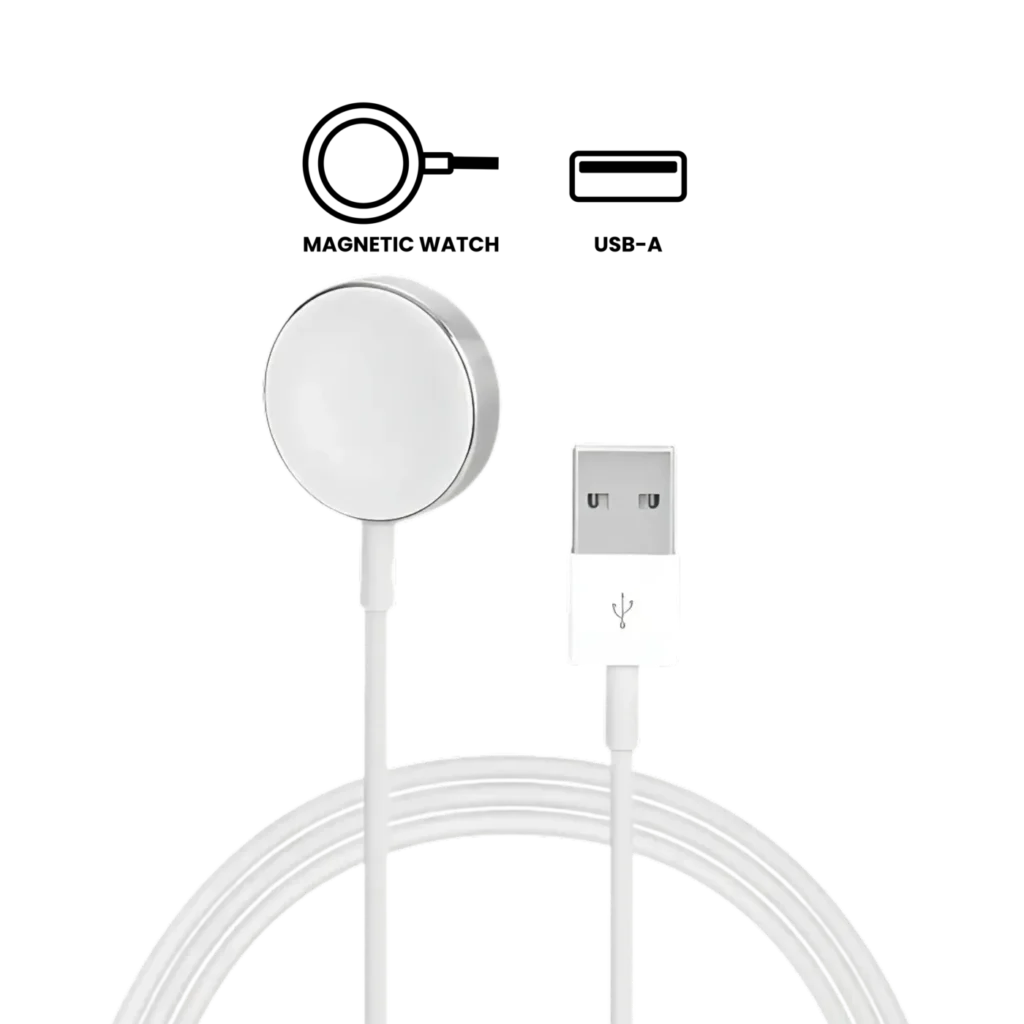 USB-A Magnetic Watch Charging Cable For All Watch Series (1 m / 3.3 ft) (OEM Grade D) (Bulk Packaging)