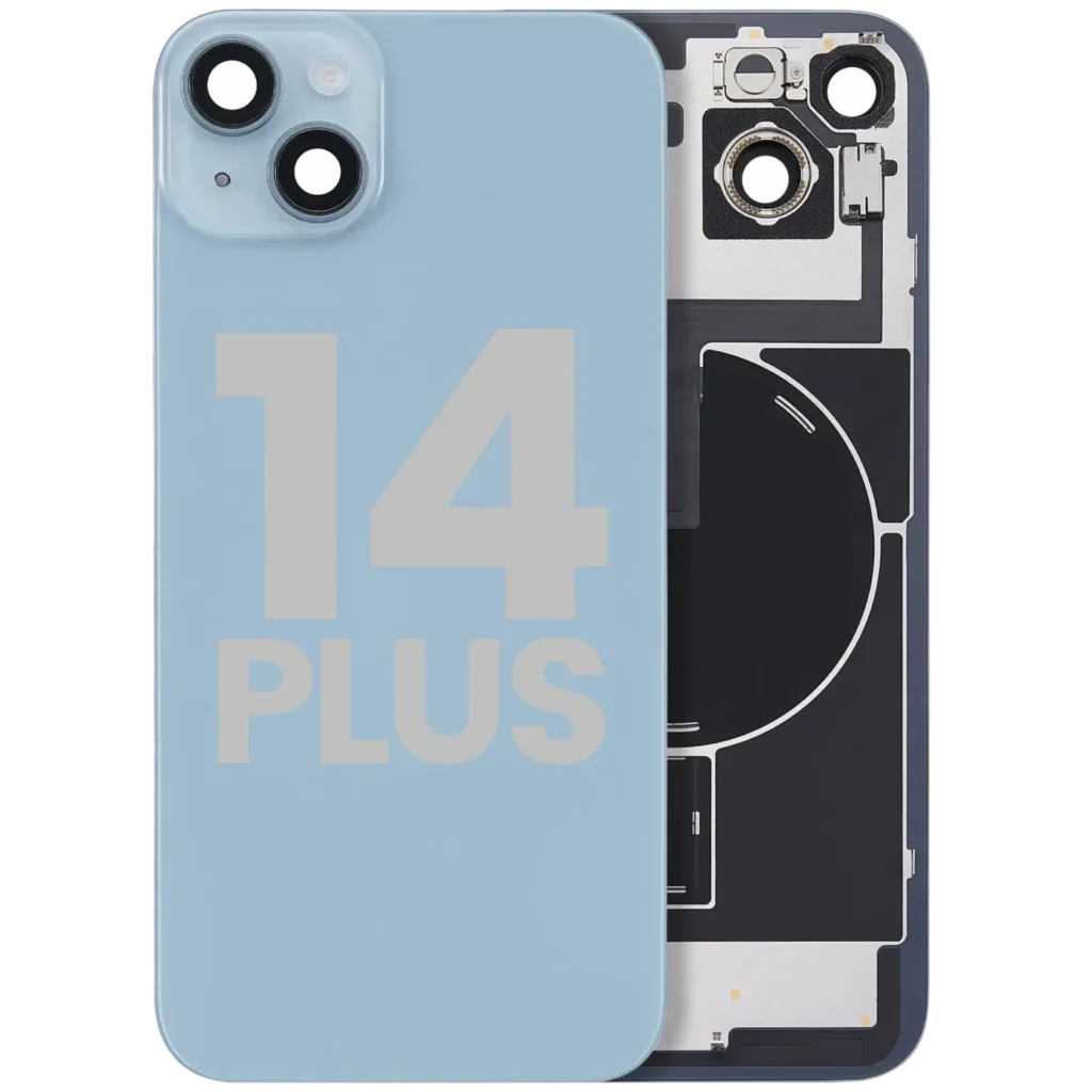 Back Glass w/ MagSafe Magnet & NFC & Flashlight Flex For iPhone 14 Plus (Used OEM Pull: Grade A) (Blue)