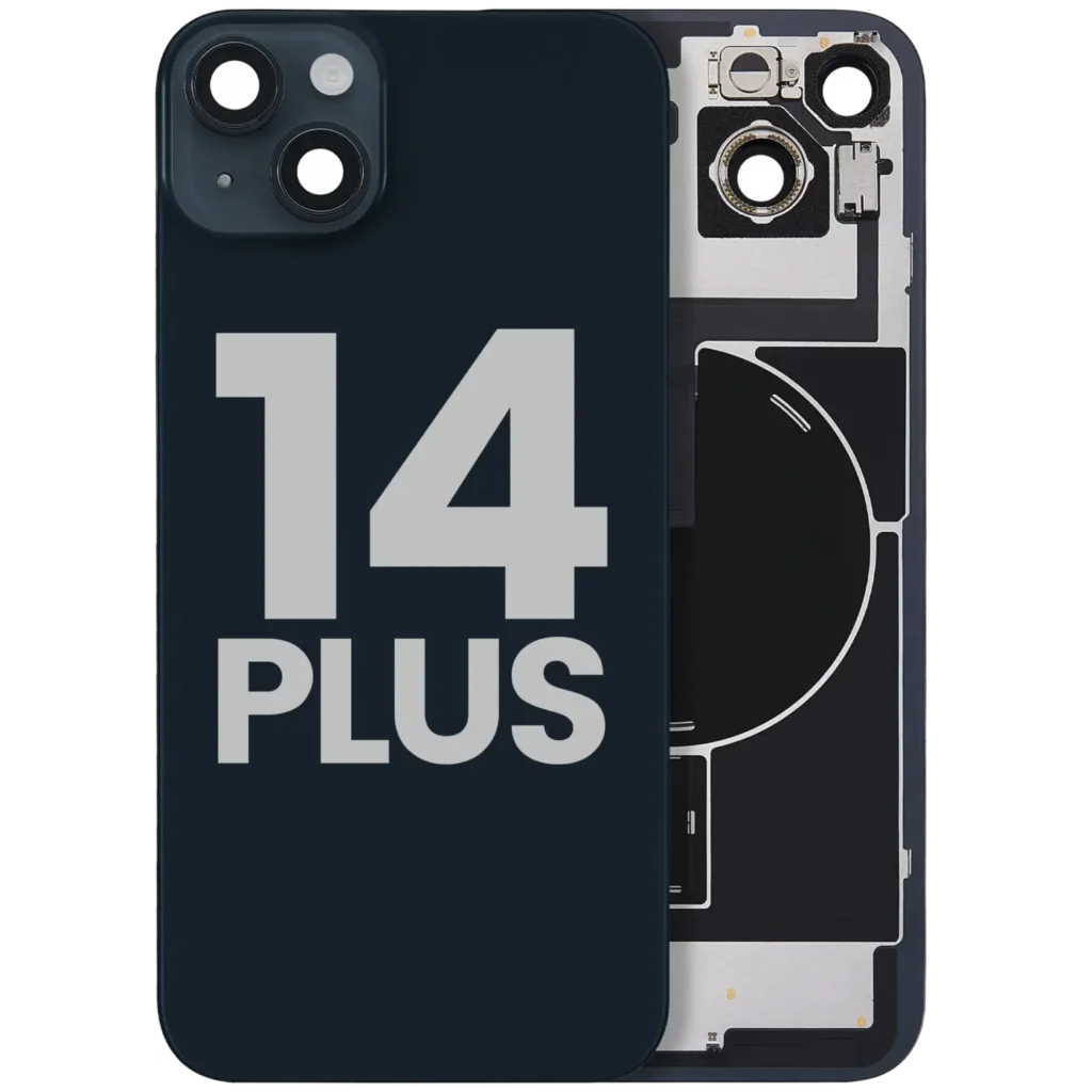 Back Glass w/ MagSafe Magnet & NFC & Flashlight Flex For iPhone 14 Plus (Used OEM Pull: Grade B) (Midnight)