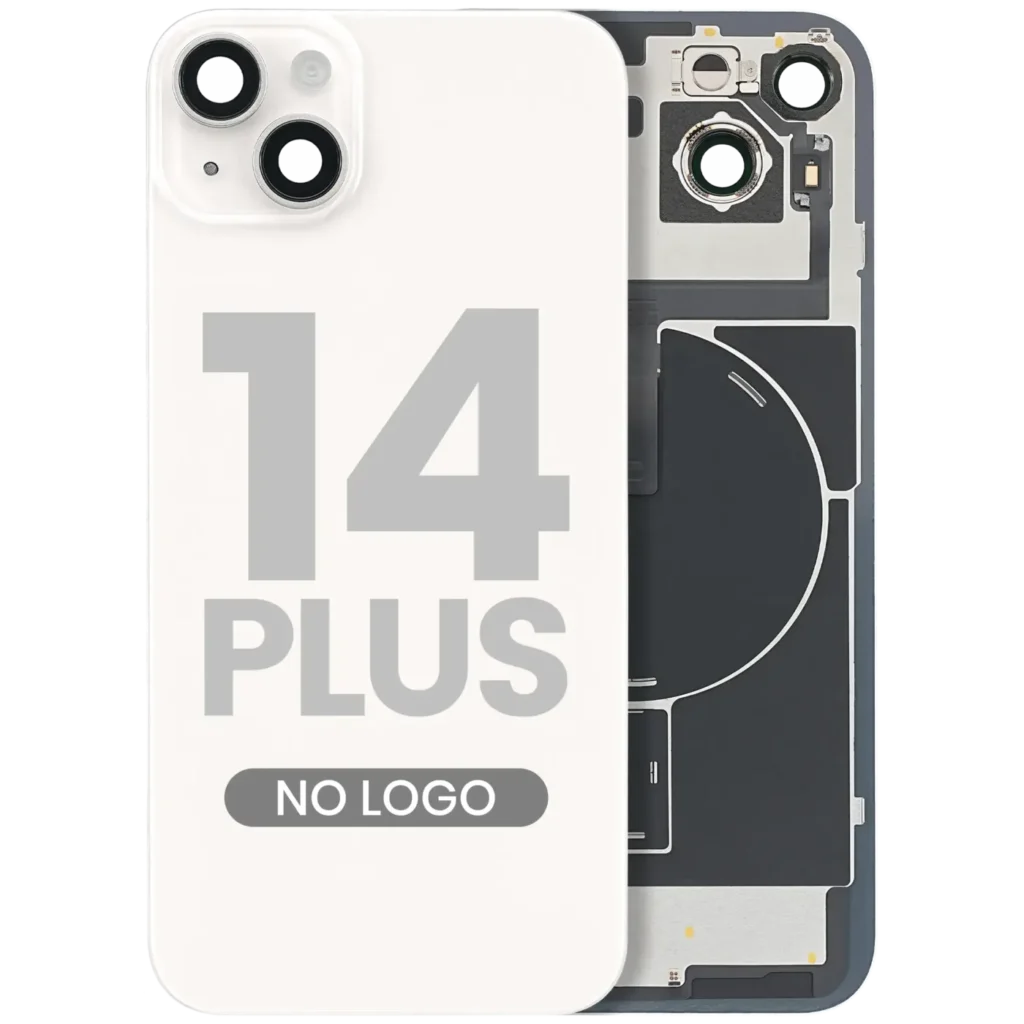 Back Glass w/ MagSafe Magnet & NFC & Flashlight Flex For iPhone 14 Plus (Aftermarket) (No Logo) (Starlight)